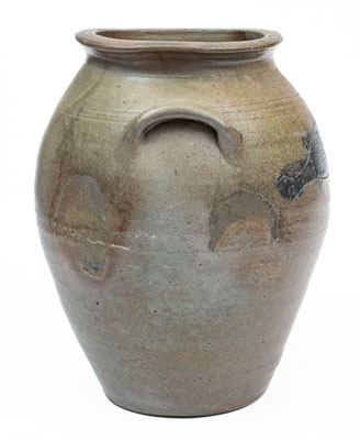 Extremely Rare and Important James River, VA Stoneware Jar w/ Incised Fish Decoration