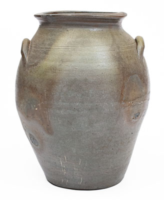 Extremely Rare and Important James River, VA Stoneware Jar w/ Incised Fish Decoration