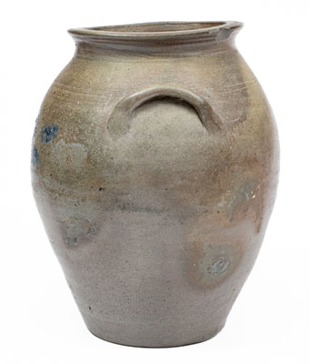 Extremely Rare and Important James River, VA Stoneware Jar w/ Incised Fish Decoration