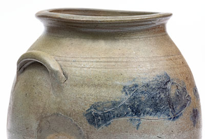 Extremely Rare and Important James River, VA Stoneware Jar w/ Incised Fish Decoration