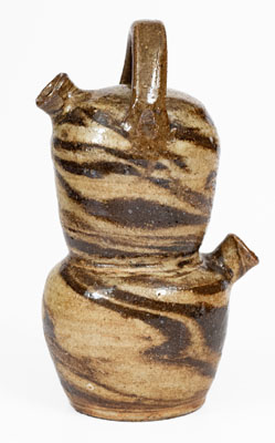 Stoneware Swirl Monkey Jug attrib. Reinhardt Brothers or Propst Pottery, Vale, NC, c1935