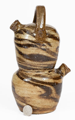 Stoneware Swirl Monkey Jug attrib. Reinhardt Brothers or Propst Pottery, Vale, NC, c1935