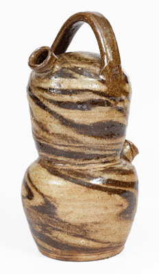 Stoneware Swirl Monkey Jug attrib. Reinhardt Brothers or Propst Pottery, Vale, NC, c1935