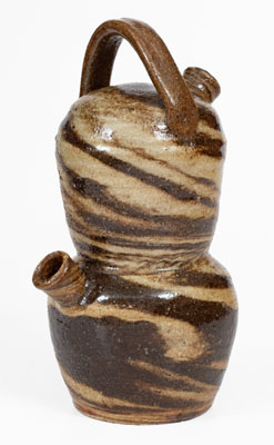 Stoneware Swirl Monkey Jug attrib. Reinhardt Brothers or Propst Pottery, Vale, NC, c1935
