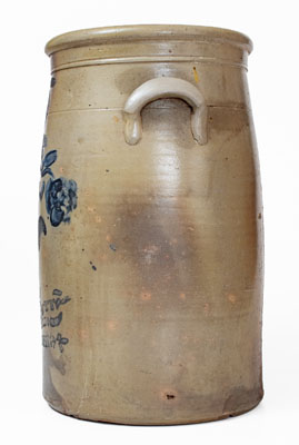 Very Rare 5 Gal. BELPRE, OHIO Stoneware Advertising Churn