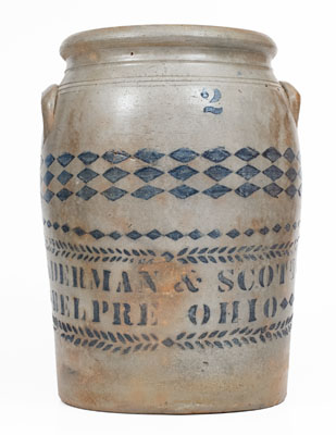 Very Rare 2 Gal. BELPRE, OHIO Stoneware Advertising Jar