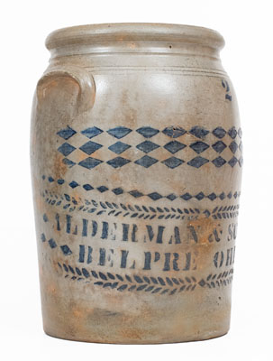 Very Rare 2 Gal. BELPRE, OHIO Stoneware Advertising Jar