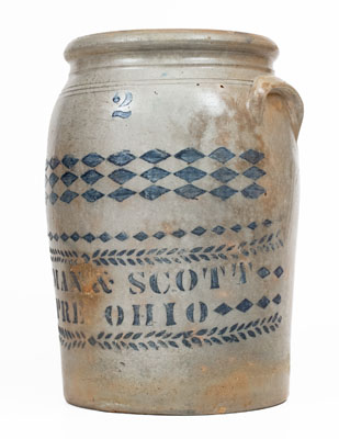 Very Rare 2 Gal. BELPRE, OHIO Stoneware Advertising Jar