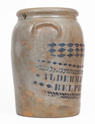 Very Rare 2 Gal. BELPRE, OHIO Stoneware Advertising Jar