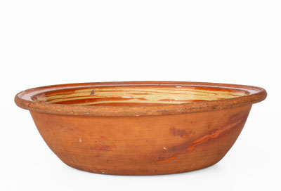 Fine Pennsylvania Redware Bowl w/ Two-Color Crosshatched Decoration, possibly Philadelphia, 18th century