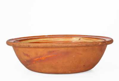 Fine Pennsylvania Redware Bowl w/ Two-Color Crosshatched Decoration, possibly Philadelphia, 18th century