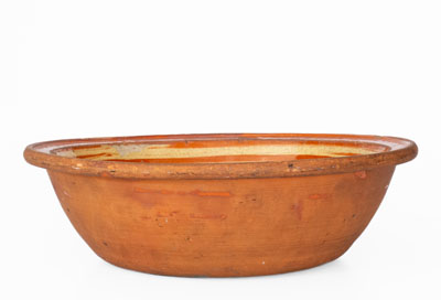Fine Pennsylvania Redware Bowl w/ Two-Color Crosshatched Decoration, possibly Philadelphia, 18th century