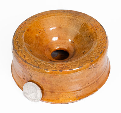 Miniature Pennsylvania Redware Spittoon, c1850-1880