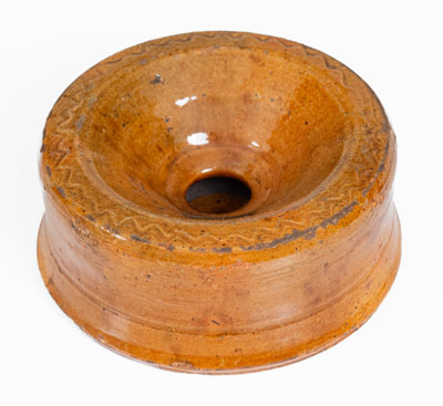 Miniature Pennsylvania Redware Spittoon, c1850-1880
