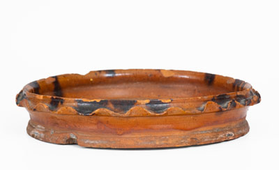 Unusual Willoughby Smith / Womelsdorf, PA Redware Saucer