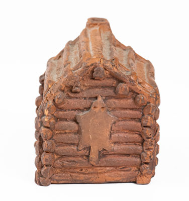Very Rare Miniature Redware Cabin attrib. Anna Pottery, Anna, Illinois