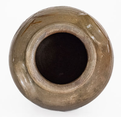 Extremely Rare Southern Stoneware Jar w/ Elaborate Iron-Slip Tree, probably Texas, possibly Guadalupe County