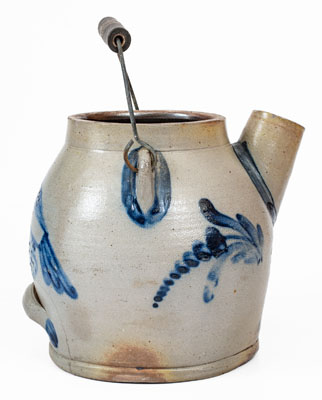 Rare COWDEN & WILCOX / HARRISBURG, PA Stoneware Batter Pail w/ Bird Decoration