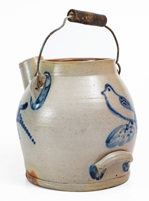 Rare COWDEN & WILCOX / HARRISBURG, PA Stoneware Batter Pail w/ Bird Decoration