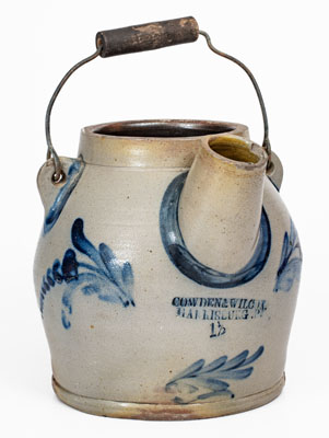 Rare COWDEN & WILCOX / HARRISBURG, PA Stoneware Batter Pail w/ Bird Decoration