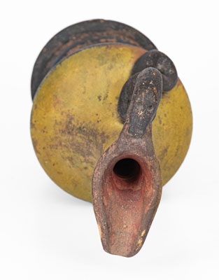 Unusual Snake-Handled American Redware Ewer, late 19th century