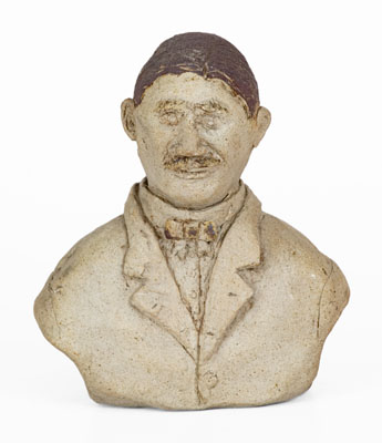 Rare and Fine Tanware Bust, Ohio or possibly Western PA, c1885