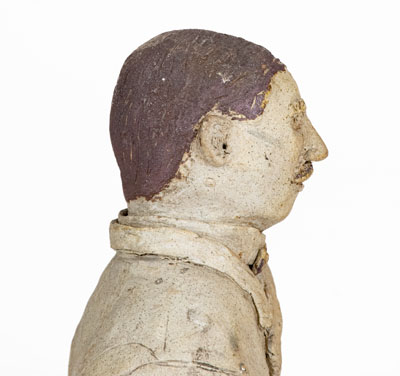 Rare and Fine Tanware Bust, Ohio or possibly Western PA, c1885