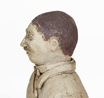 Rare and Fine Tanware Bust, Ohio or possibly Western PA, c1885