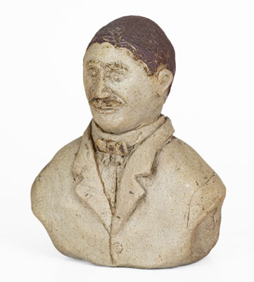 Rare and Fine Tanware Bust, Ohio or possibly Western PA, c1885