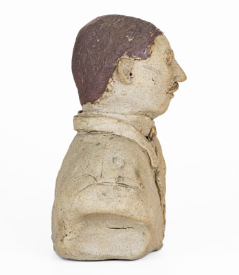 Rare and Fine Tanware Bust, Ohio or possibly Western PA, c1885