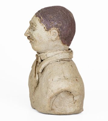 Rare and Fine Tanware Bust, Ohio or possibly Western PA, c1885