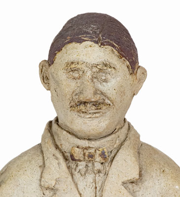 Rare and Fine Tanware Bust, Ohio or possibly Western PA, c1885