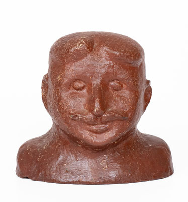 Unusual Cold-Painted Ohio Sewer Tile Bust