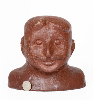 Unusual Cold-Painted Ohio Sewer Tile Bust