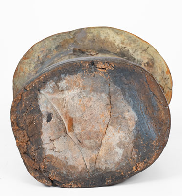 Large-Sized Midwestern Stoneware Bust of a Hatted Man, late 19th century