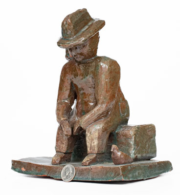 Grand Ledge, Michigan Sculpture of a Seated Man, early 20th century