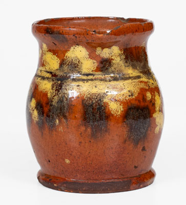 Pennsylvania Redware Cream Pitcher w/ Two-Color Slip Decoration