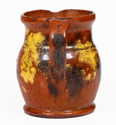 Pennsylvania Redware Cream Pitcher w/ Two-Color Slip Decoration