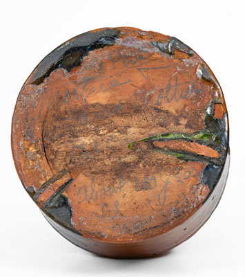 Rare and Fine Stepped Redware Jar w/ Copper Decoration, probably New England, late 18th / early 19th century