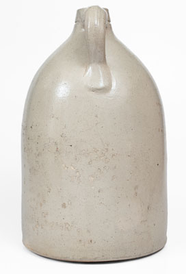 4 Gal. BOSTON Advertising Stoneware Jug w/ Elaborate Pecking Chicken Decoration