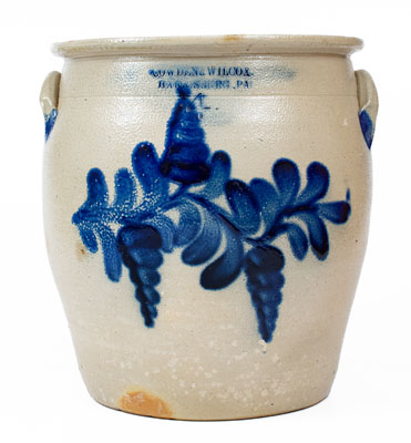 4 Gal. COWDEN & WILCOX / HARRISBURG, PA Stoneware Jar w/ Bold Floral Decoration