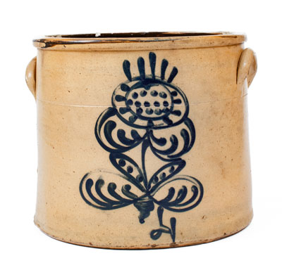 4 Gal. New England Stoneware Crock w/ Sunflower Decoration