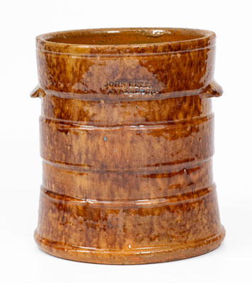 JOHN BELL / WAYNESBORO, Pennsylvania Redware Tobacco Jar