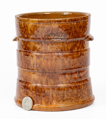 JOHN BELL / WAYNESBORO, Pennsylvania Redware Tobacco Jar