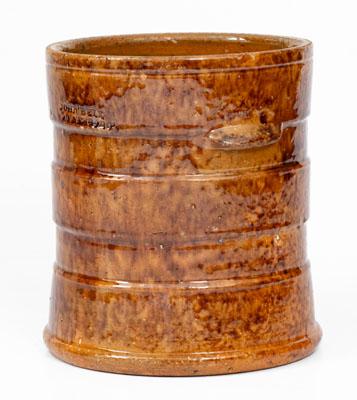 JOHN BELL / WAYNESBORO, Pennsylvania Redware Tobacco Jar