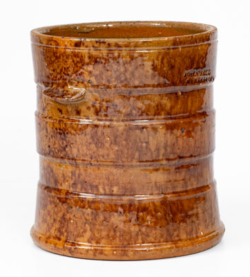 JOHN BELL / WAYNESBORO, Pennsylvania Redware Tobacco Jar