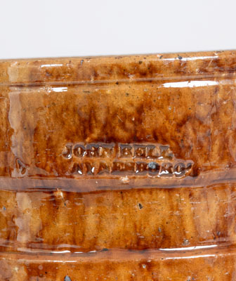 JOHN BELL / WAYNESBORO, Pennsylvania Redware Tobacco Jar