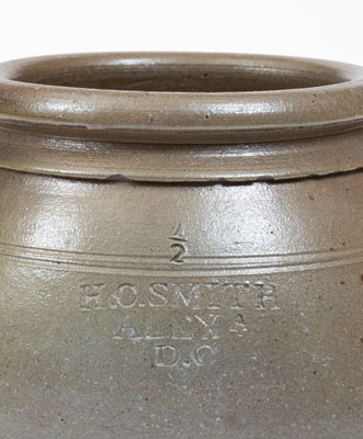 1/2 Gal. H.C. SMITH / ALEXA / D.C. Stoneware Jar (Alexandria, Virginia)