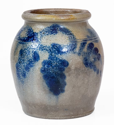 1/2 Gal. H.C. SMITH / ALEXA / D.C. Stoneware Jar w/ Cobalt Decoration (Alexandria, Virginia)