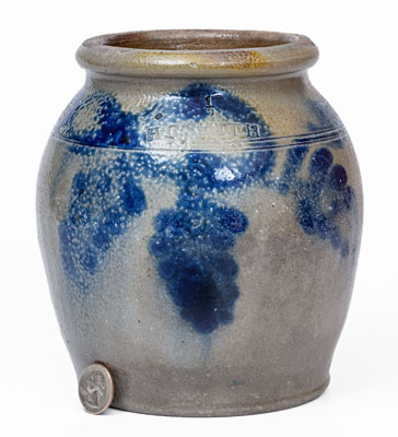 1/2 Gal. H.C. SMITH / ALEXA / D.C. Stoneware Jar w/ Cobalt Decoration (Alexandria, Virginia)